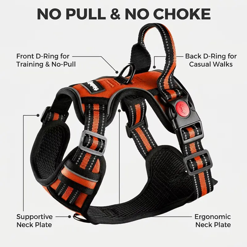 Premium Adjustable Dog Vest Harness and Leash Set for Medium to Large Dogs - Quick Fit, Escape-Proof Design with Padded Comfort Neck Plate and Plush Corduroy Fabric