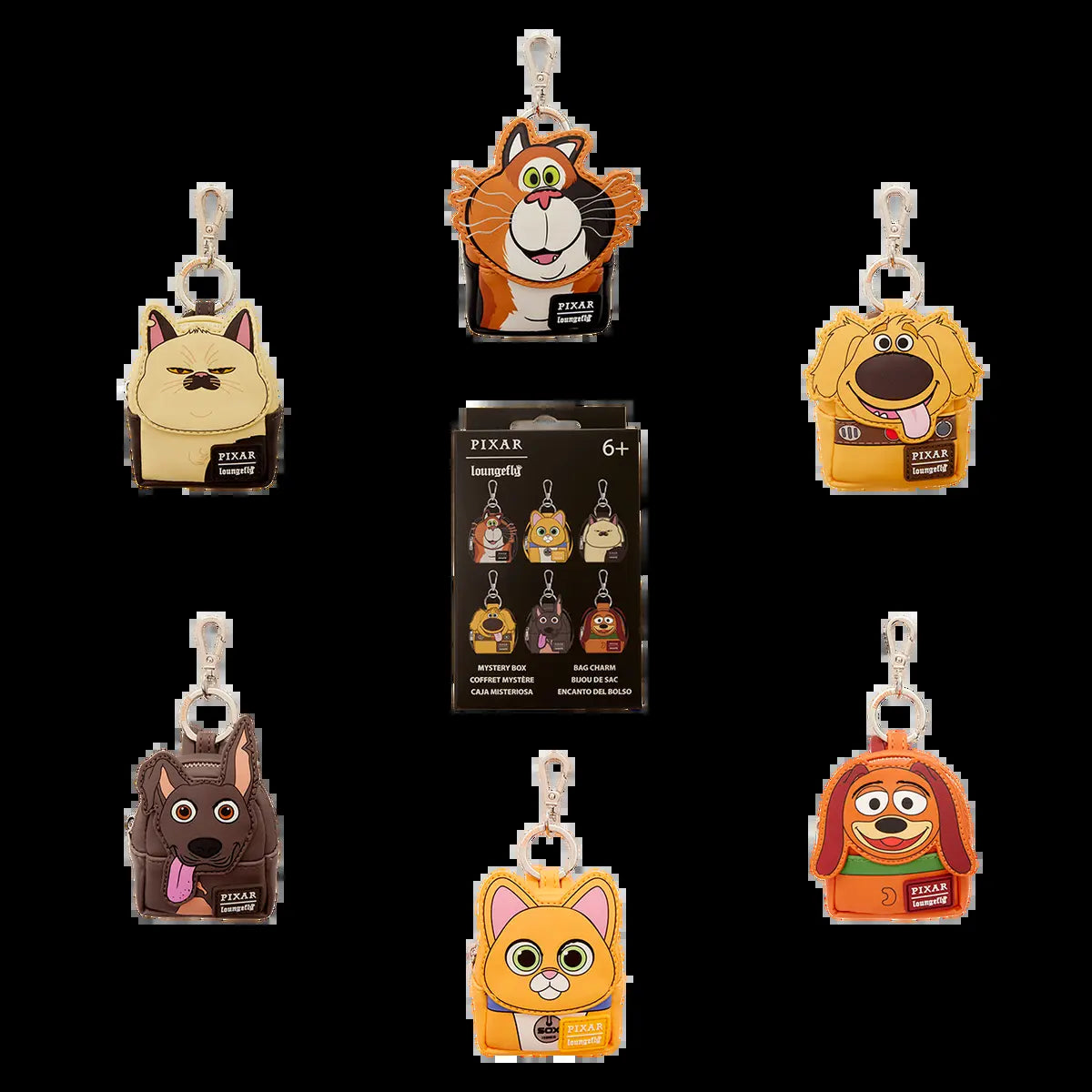 Pixar-Inspired Dogs and Cats Mini Backpack Keychain Charm - Blind Box Collection