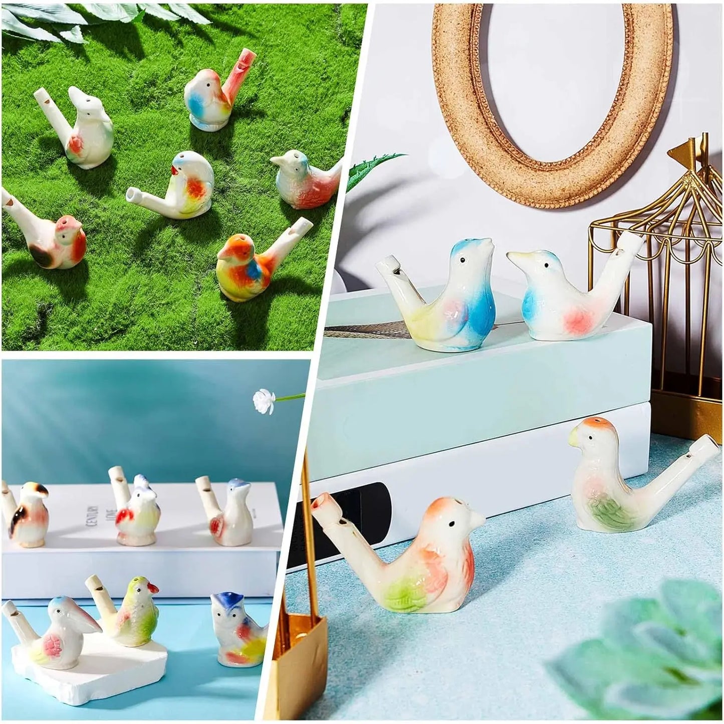 12 Ceramic Bird Whistles for Water Play and Bathing Fun - Ideal Birthday and Easter Gifts
