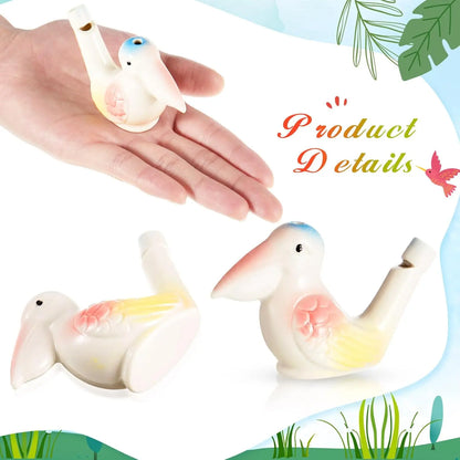 12 Ceramic Bird Whistles for Water Play and Bathing Fun - Ideal Birthday and Easter Gifts