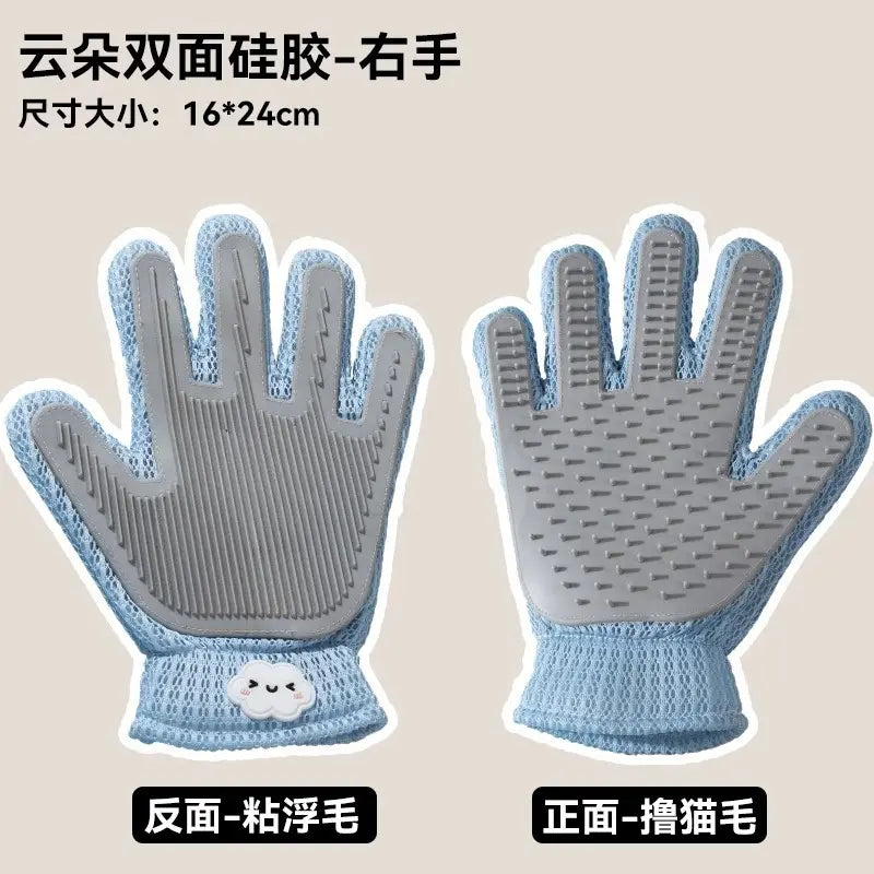 Professional Pet Grooming Glove for Cats and Dogs - Soft Silicone Brush for Daily Grooming and Deshedding, Effectively Removes Loose Fur and Dirt While Providing a Relaxing Massage for Enhanced Pet Well-being and a Cleaner Home