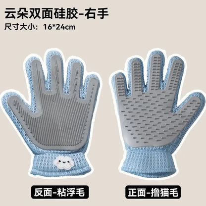 Professional Pet Grooming Glove for Cats and Dogs - Soft Silicone Brush for Daily Grooming and Deshedding, Effectively Removes Loose Fur and Dirt While Providing a Relaxing Massage for Enhanced Pet Well-being and a Cleaner Home