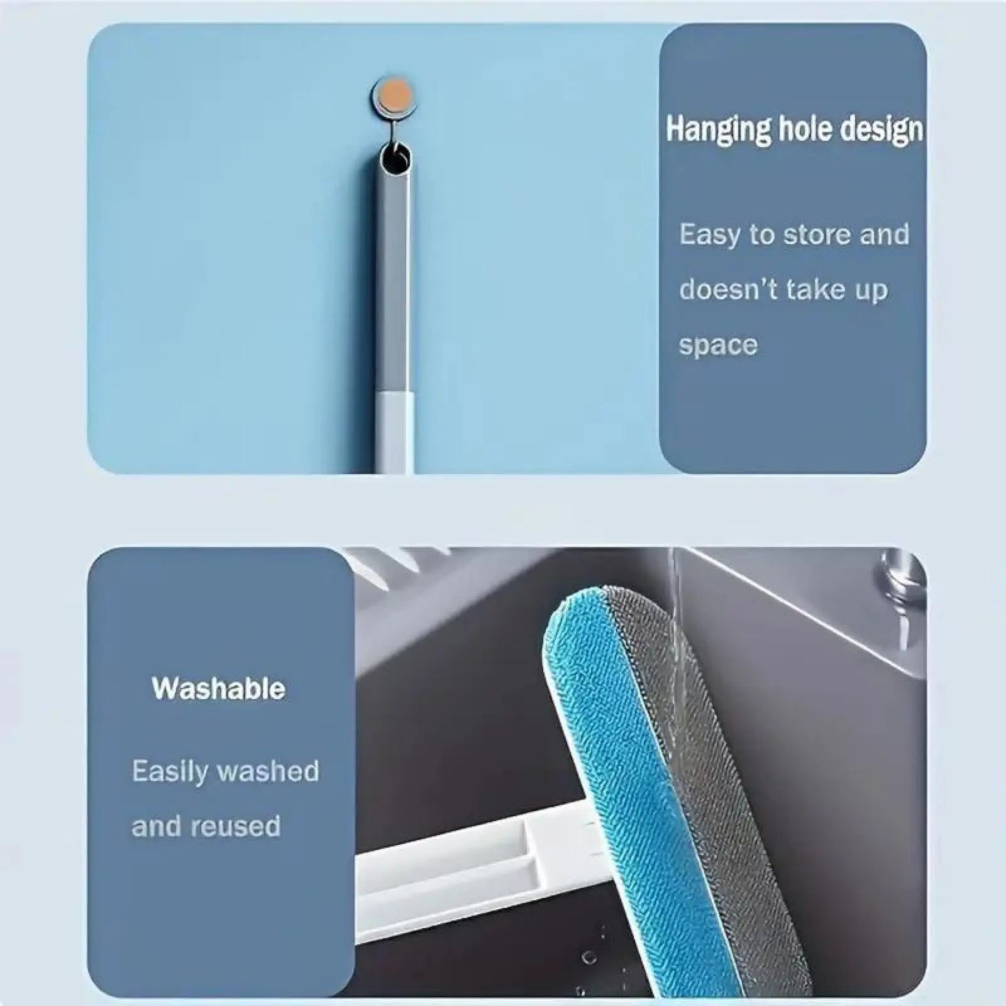 Pet Hair Remover Brush with Extra-Long Handle – Reusable, Washable Lint Cleaner for Cat Dog Hair on Furniture, Carpets, and Bedding.