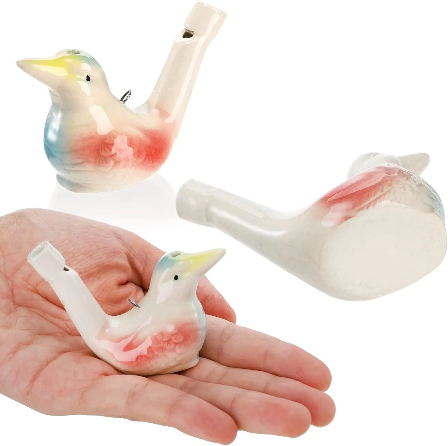 12 Ceramic Bird Whistles for Water Play and Bathing Fun - Ideal Birthday and Easter Gifts