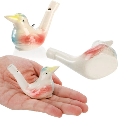 12 Ceramic Bird Whistles for Water Play and Bathing Fun - Ideal Birthday and Easter Gifts