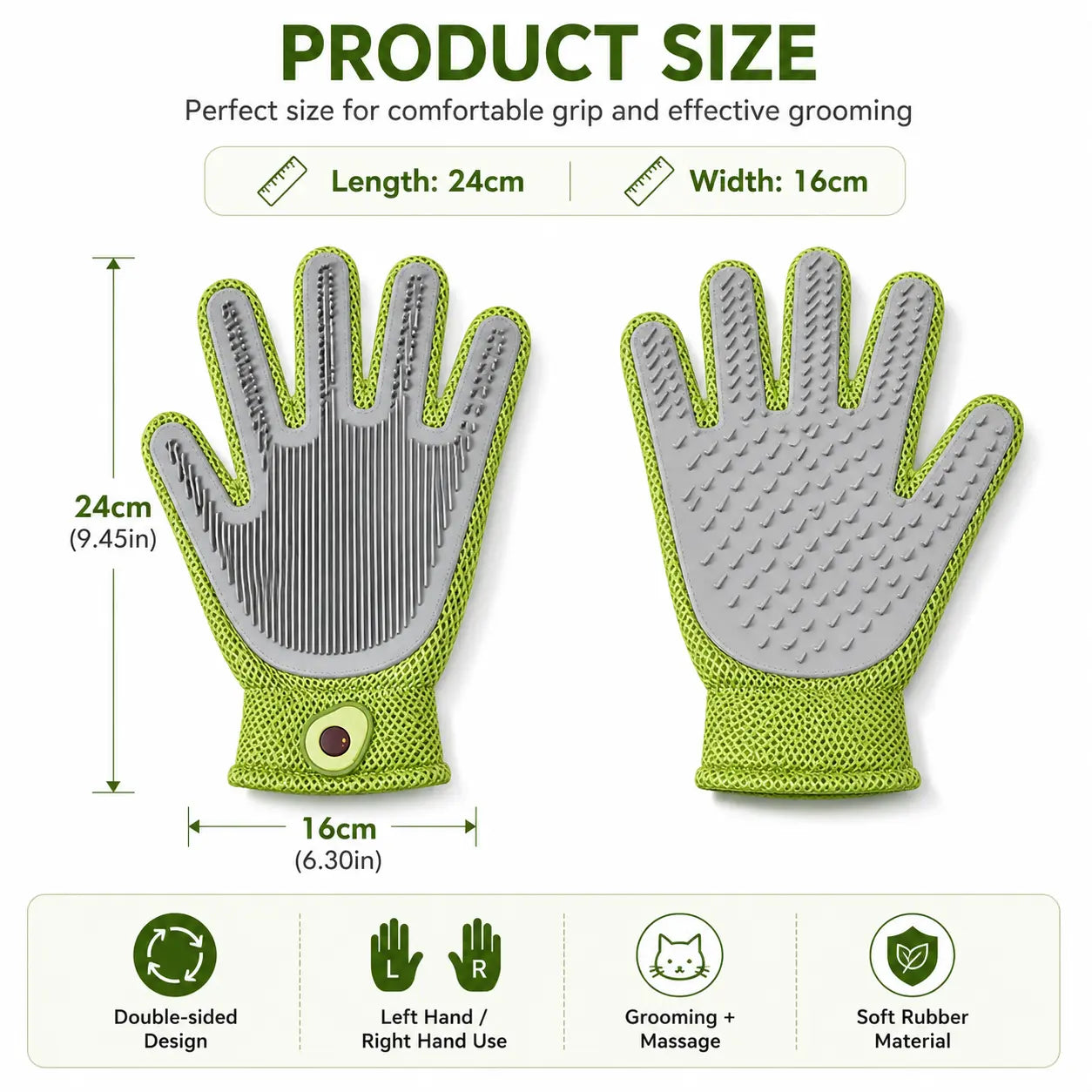 Professional Pet Grooming Glove for Cats and Dogs - Soft Silicone Brush for Daily Grooming and Deshedding, Effectively Removes Loose Fur and Dirt While Providing a Relaxing Massage for Enhanced Pet Well-being and a Cleaner Home